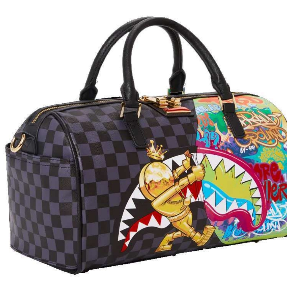 SPRAYGROUND💫 Astromane Shark in Space Mini Duffle Alien invaders , - Picture 5 of 10